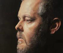 I'm Sorry, It's Cancer by Ben Young A contemplative side-profile portrait rendered in richly detailed watercolor, capturing quiet strength through dramatic light, shadow, and lifelike realism.